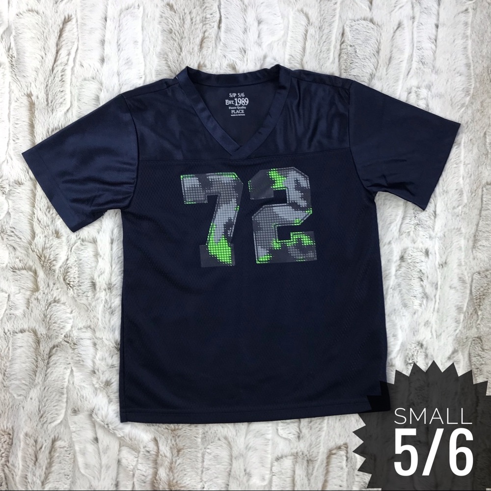 [Children's Place] Football Jersey #72 Size S Small 5/6 Boys Top Navy Blue